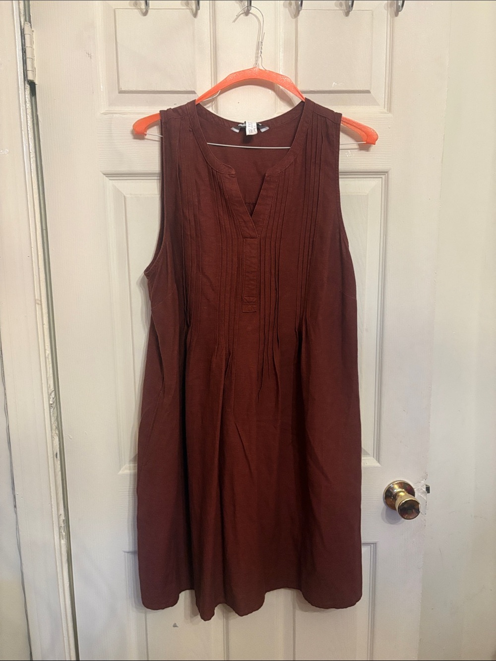 Sonoma Sleeveless Pintuck Tunic Dress - Brown